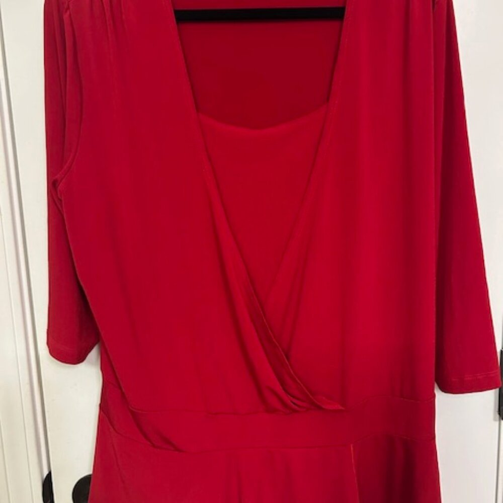 I.N. Studio Woman Red Layered Blouse | Size 1X